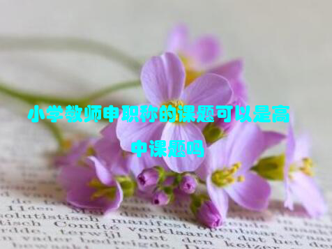 小学教师申职称的课题可以是高中课题吗