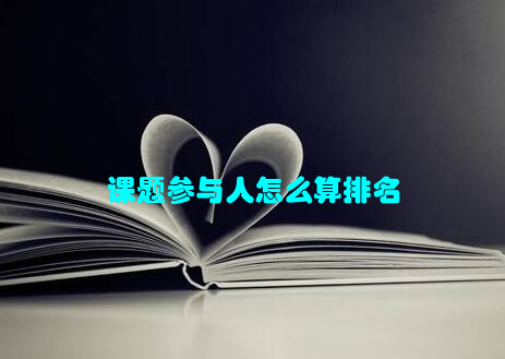 课题参与人怎么算排名