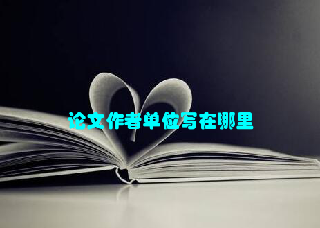论文作者单位写在哪里