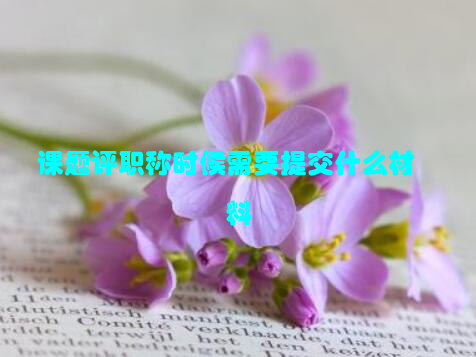 课题评职称时候需要提交什么材料