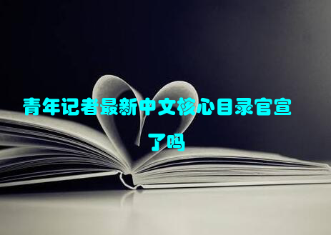 青年记者最新中文核心目录官宣了吗
